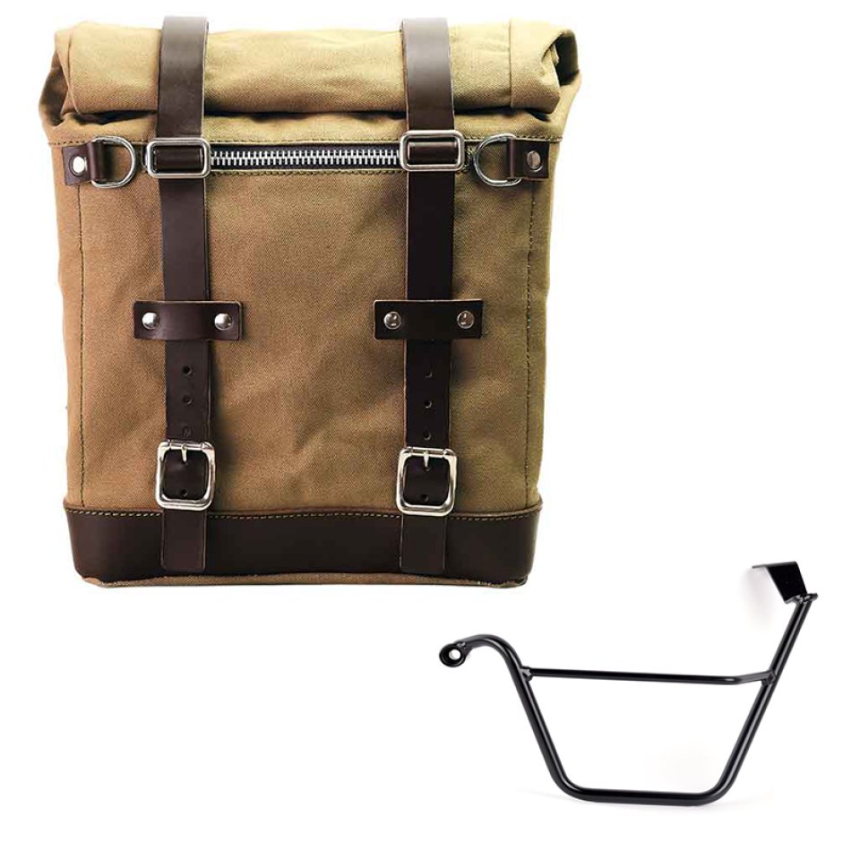 Alforja Scram en Lona 22L-30L + Triumph Street Scrambler 900 (a partir de 2026) Chasis izquierdo