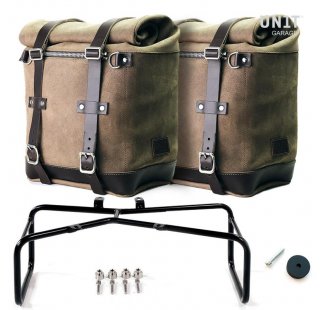 Dos bolsos laterales en piel dividida + doble marco NineT