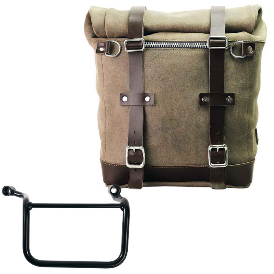 Bolsa Lateral Scram en Piel Serraje 22L-30L + Marco Derecho Royal Enfield Guerrilla 450
