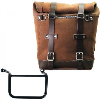 Bolsa Lateral Scram en Piel Serraje 22L-30L + Marco Derecho Royal Enfield Guerrilla 450