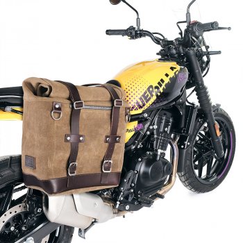 Bolsa Lateral Scram en Piel Serraje 22L-30L + Marco Derecho Royal Enfield Guerrilla 450