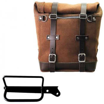 Bolso lateral Scram en serraje 22L-30L + Bastidor derecho Royal Enfield Hunter 350