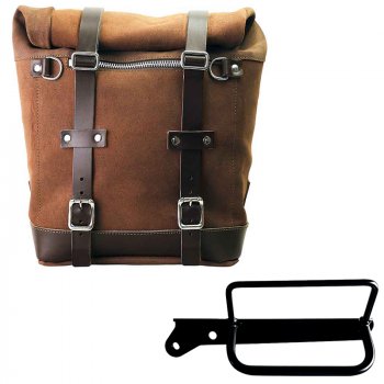 Bolso lateral Scram en serraje 22L-30L + Bastidor izquierdo Royal Enfield Hunter 350