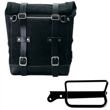 Bolso lateral Scram en serraje 22L-30L + Bastidor izquierdo Royal Enfield Hunter 350