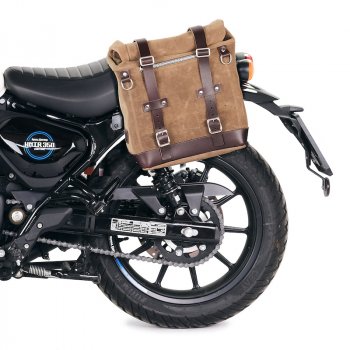 Bolso lateral Scram en serraje 22L-30L + Bastidor izquierdo Royal Enfield Hunter 350