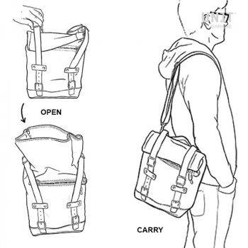 Bolsa dividida de cuero