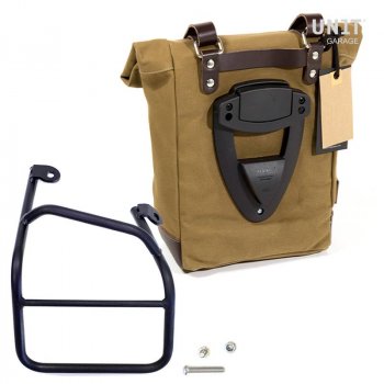 Bolso lateral de lona + Ducati Scrambler 1100 cuadro