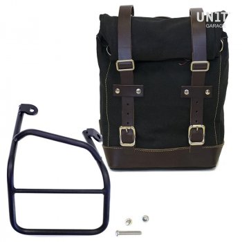 Bolso lateral de lona + Ducati Scrambler 1100 cuadro