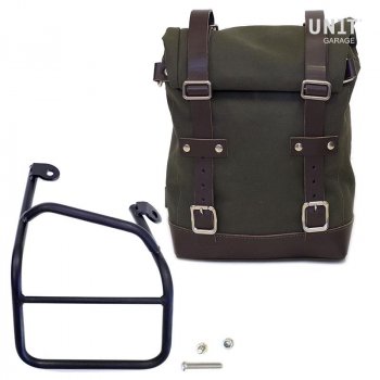 Bolso lateral de lona + Ducati Scrambler 1100 cuadro