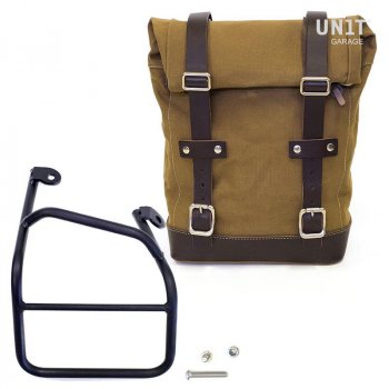 Bolso lateral de lona + Ducati Scrambler 1100 cuadro