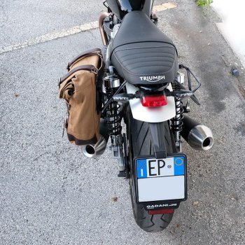 Bolsa lateral de lona + Triumph Cuadro Speed Twin