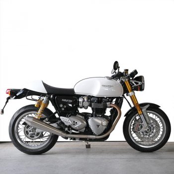 Bolsa lateral de lona + Triumph Thruxton DX frame