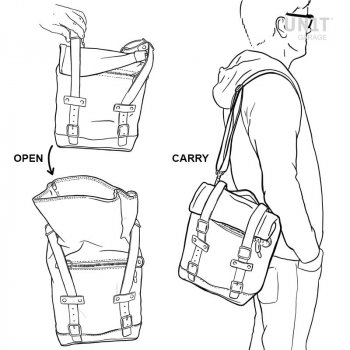 Bolsa lateral en piel dividida + marco Guzzi V7 DX