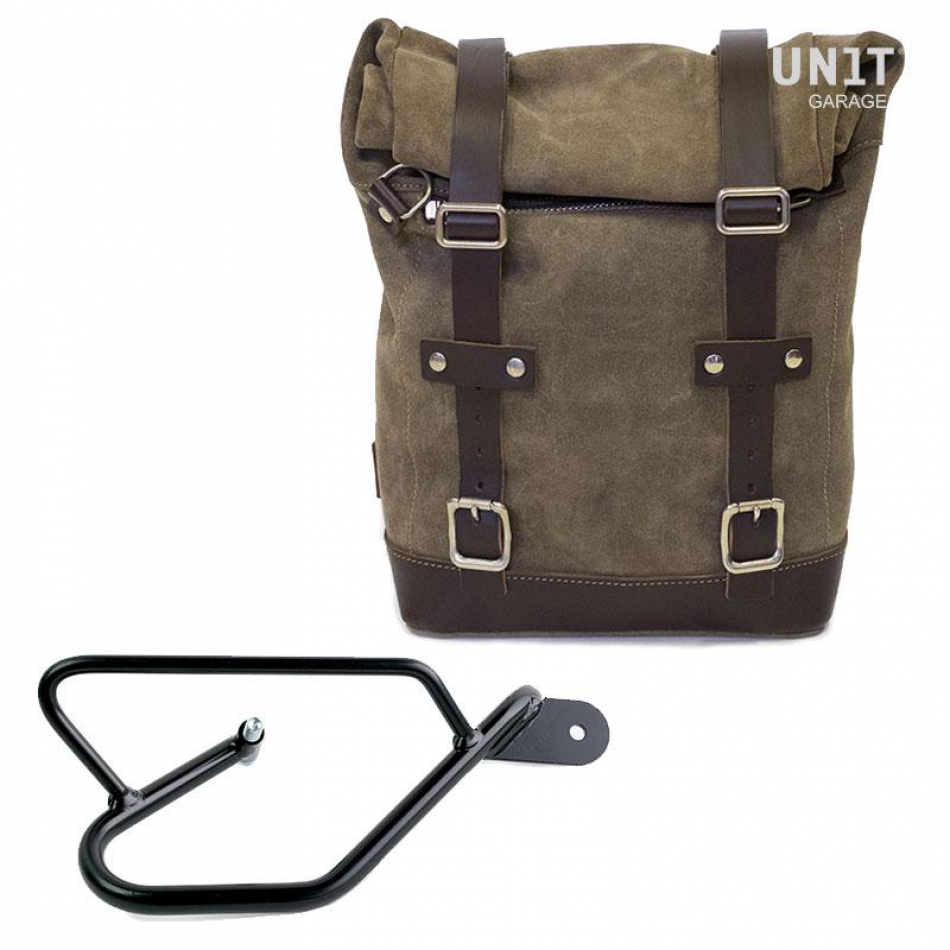 Bolsa lateral en piel dividida + Guzzi V9 Bobber DX