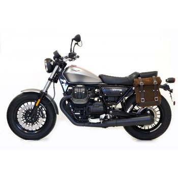 Bolsa lateral en piel dividida + Guzzi V9 Bobber SX