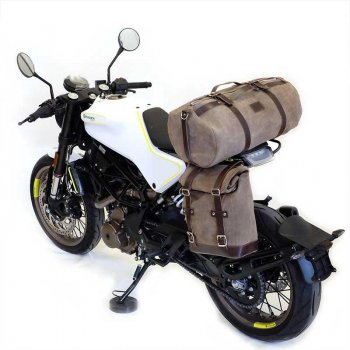 Bolsa lateral en piel dividida + marco husqvarna 401