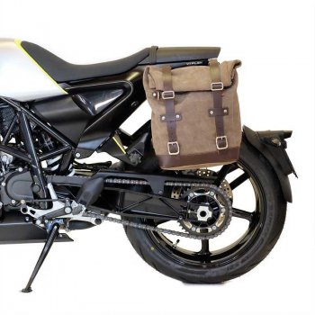Bolsa lateral en piel dividida + marco husqvarna 701