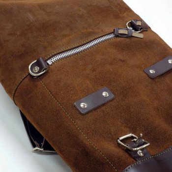 Bolsa lateral en piel dividida + marco izquierdo