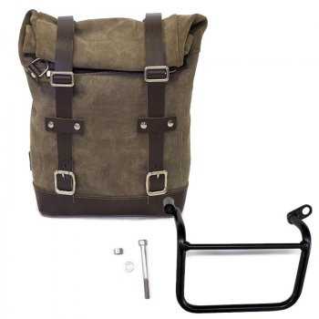 Bolsa lateral en piel dividida +marco izquierdo Triumph Scrambler 1200 XC_XE SX