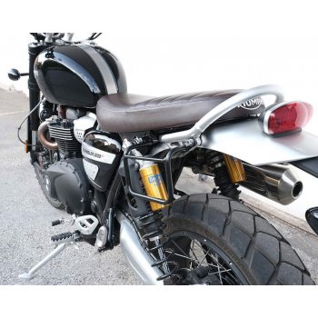 Bolsa lateral en piel dividida +marco izquierdo Triumph Scrambler 1200 XC_XE SX
