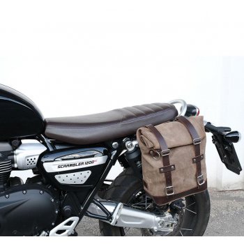 Bolsa lateral en piel dividida +marco izquierdo Triumph Scrambler 1200 XC_XE SX