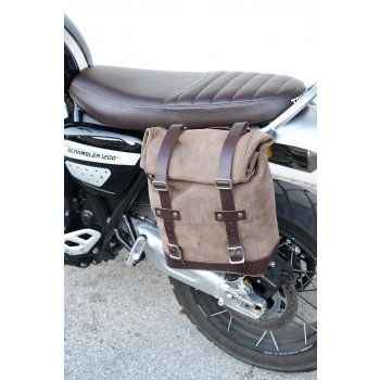 Bolsa lateral en piel dividida +marco izquierdo Triumph Scrambler 1200 XC_XE SX