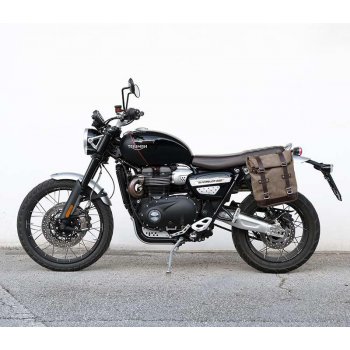 Bolsa lateral en piel dividida +marco izquierdo Triumph Scrambler 1200 XC_XE SX