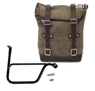 Bolso lateral dividido de cuero + Triumph Speed Twin DX marco