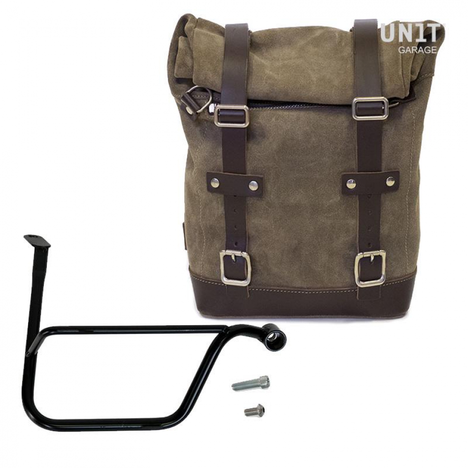 Bolso lateral dividido de cuero + Triumph Speed Twin DX marco