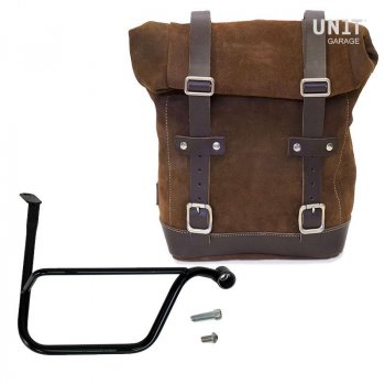 Bolso lateral dividido de cuero + Triumph Speed Twin DX marco