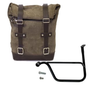 Bolsa lateral en piel dividida +marco izquierdo Triumph Speed Twin SX