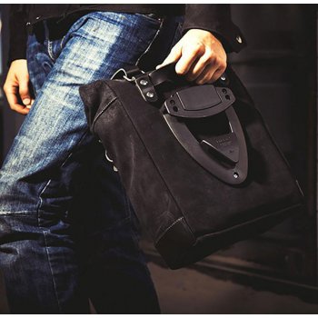 Bolsa lateral en piel dividida + marco Yamaha DX