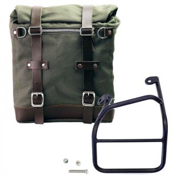 Bolso lateral de lona + marco izquierda Ducati Scrambler 1100