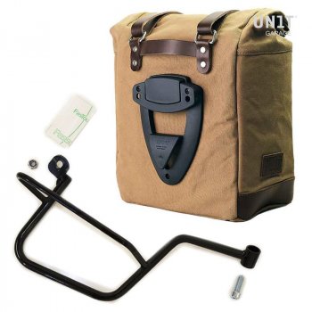 Bolsa lateral de lona + marco Guzzi V7 DX