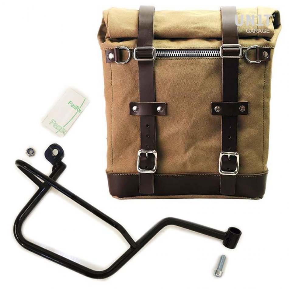 Bolsa lateral de lona + marco Guzzi V7 DX