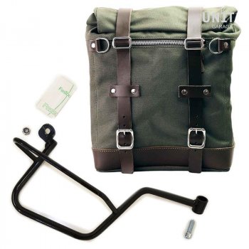 Bolsa lateral de lona + marco Guzzi V7 DX