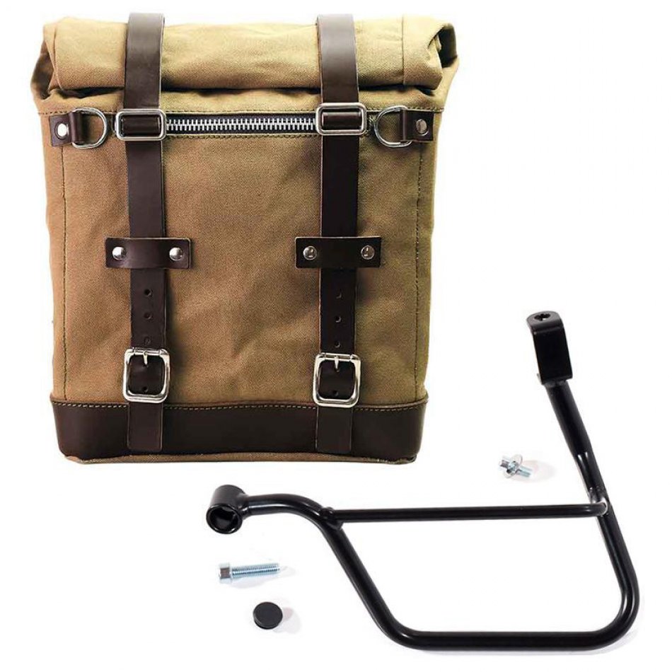 Bolsa lateral de lona + marco Triumph T100 SX (2017 hasta ahora)