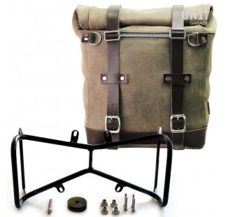 Bolsa lateral en piel dividida + marco simétrico doble NineT