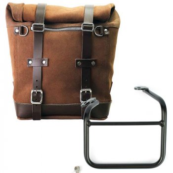 Bolso lateral en piel dividida + Ducati Scrambler 1100 SX cuadro para doble escape derecho