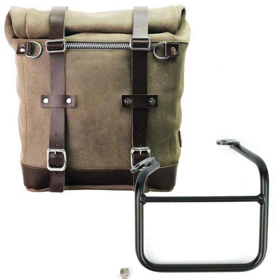 Bolso lateral en piel dividida + Ducati Scrambler 1100 SX cuadro para doble escape derecho