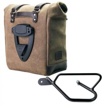 Bolsa lateral en piel dividida + Guzzi V9 Bobber SX