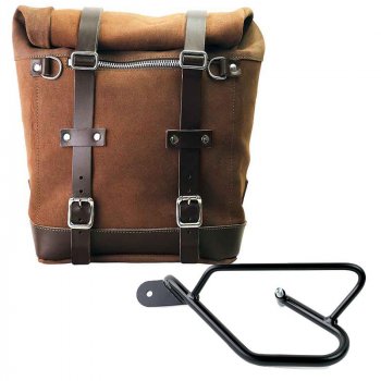 Bolsa lateral en piel dividida + Guzzi V9 Bobber SX