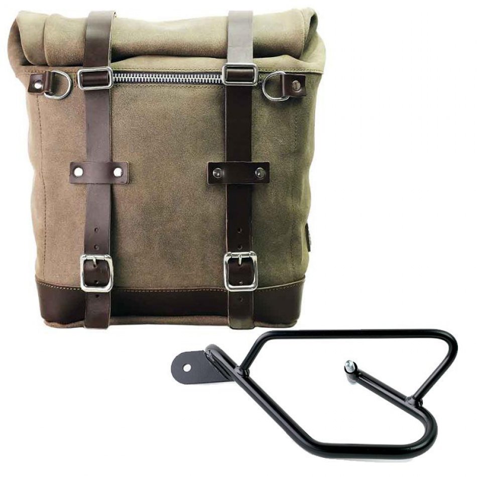 Bolsa lateral en piel dividida + Guzzi V9 Bobber SX