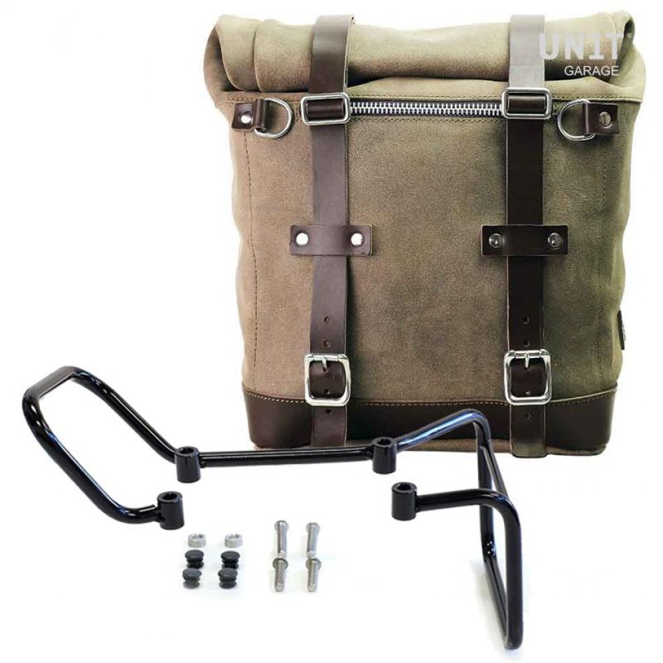 Bolsa lateral en piel dividida + marco husqvarna 401 (2017-2019)