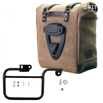 Bolsa lateral en piel dividida + marco de la serie K