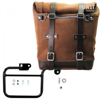 Bolsa lateral en piel dividida + marco de la serie K