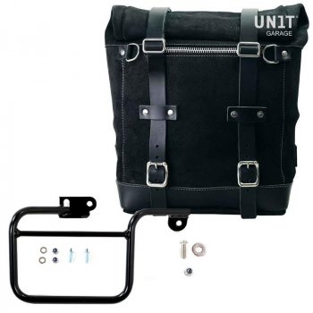 Bolsa lateral en piel dividida + marco de la serie K