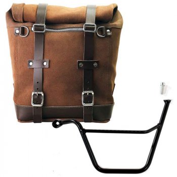 Bolsa lateral en piel dividida + armazón Triumph Bonneville T100 SX (2001-2016)