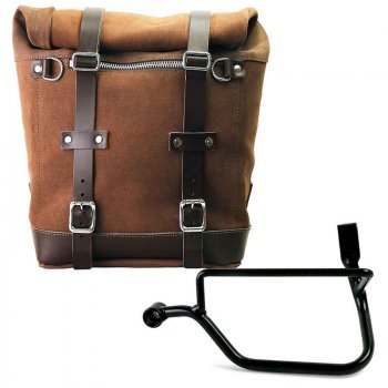 Bolso lateral dividido en cuero + armazón Triumph Street Twin 900 SX (2016 hasta ahora)