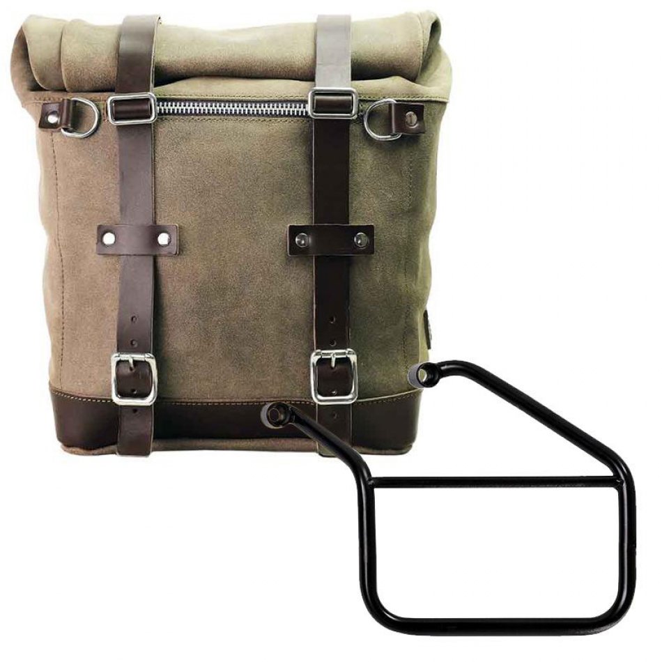 Alforja Lateral Scram Split Cuero 22L-30L + Subchasis Izquierdo Triumph Trident 660